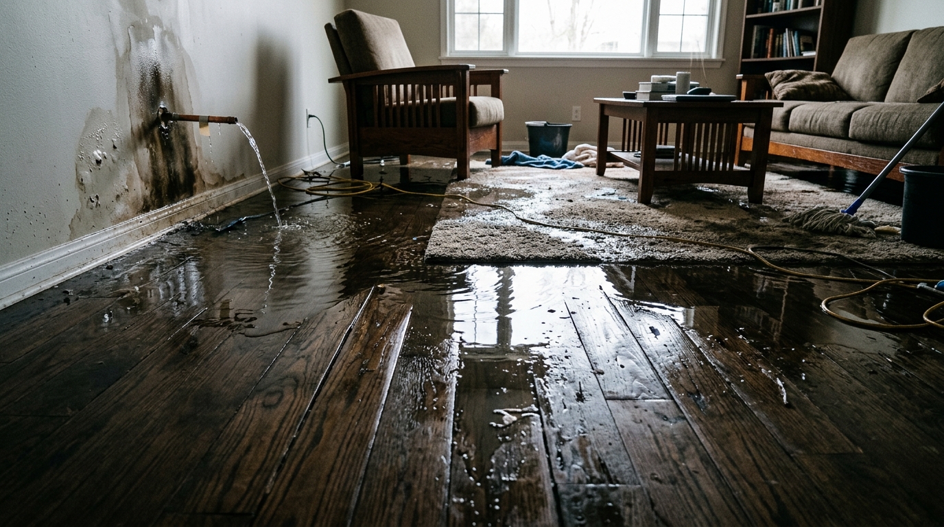 5 Steps to Dry Braided Supply Line Ruptures: 500-Gallon Floods & Hardwood Recovery