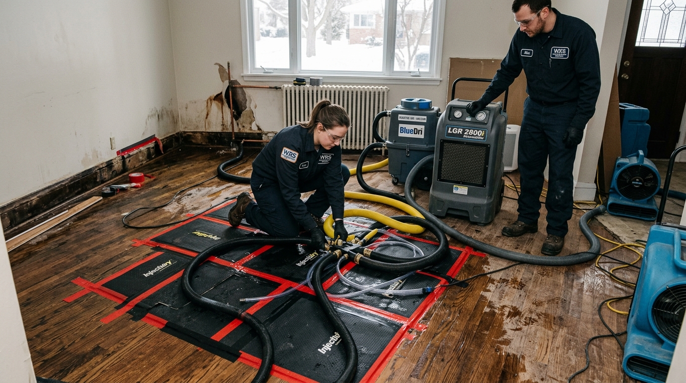 72-Hour Structural Drying Protocol for Pittsburgh Winter Freeze Pipe Bursts